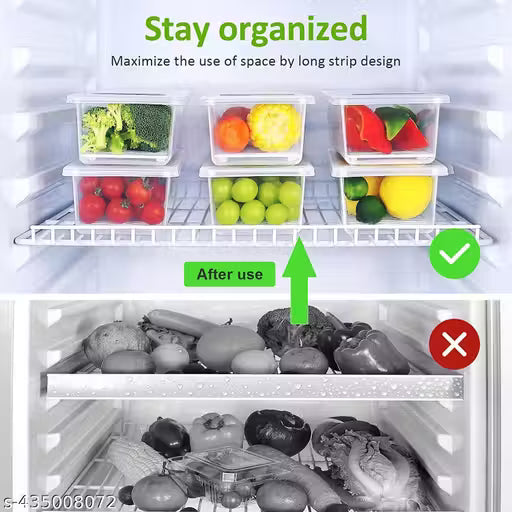 VEDANSHI (SET OF 6) Fridge Storage Boxes Pack of 6 Food Storage Container, Fridge Organizer Case With Removable Drain Plate Stackable Freezer Storage Containers Keep Fresh For Storing Fish, Meat, Vegetables 1500 ML