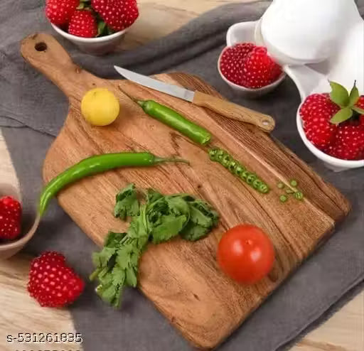 Solid Wooden Chopping Board for Kitchen use | Teak Wood chop for Home |Chopping Board for Fruits and Vegetables | Natural Wood Cutting Board for Kitchen (36x23x1.5 D, Brown)