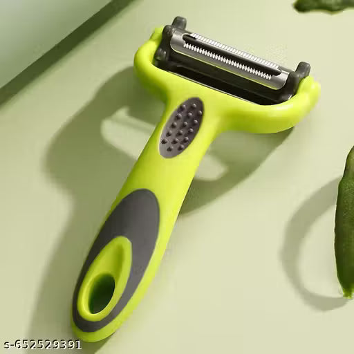 3 in 1 Rotary Multi-Functional Peeler, Suitable for Vegetable and Fruit, with Serrated Blade + Straight Julian Stainless Steel, Anti-Slip Handle Design, Slicer Kitchen