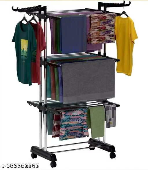 Cloth Dryer Stand Stainless Steel Heavy Duty Double Pole 3 Layer Cloth Drying Stand for Balcony | Cloth Stand | Cloth Dryer Stands Steel | Cloth Dryer Stand Steel | Cloth Dryer Stand for Balcony