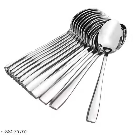 Kodenipr Stainless Steel Dinner Table Spoon Set (Medium, 12 Pieces)