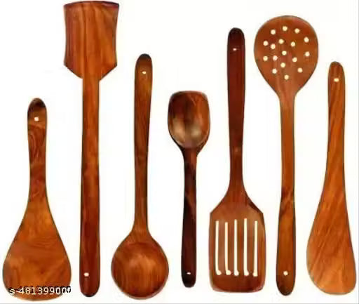 WOODEN SPOON SET OF 7 no holder