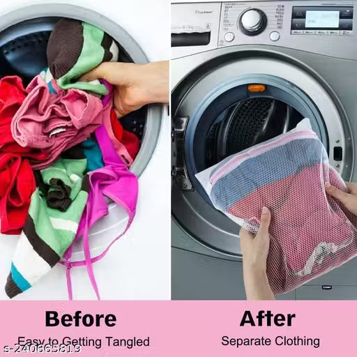 3Pcs Durable Honeycomb Mesh Laundry Bags for Delicates (Large, Medium & Small)