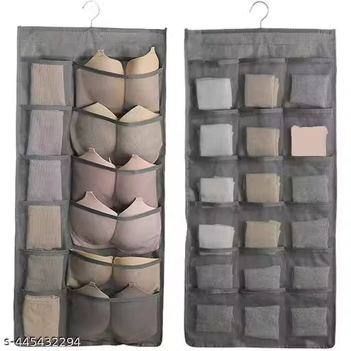 30-Pocket Double-Sided Hanging Lingerie & Accessory Organizer