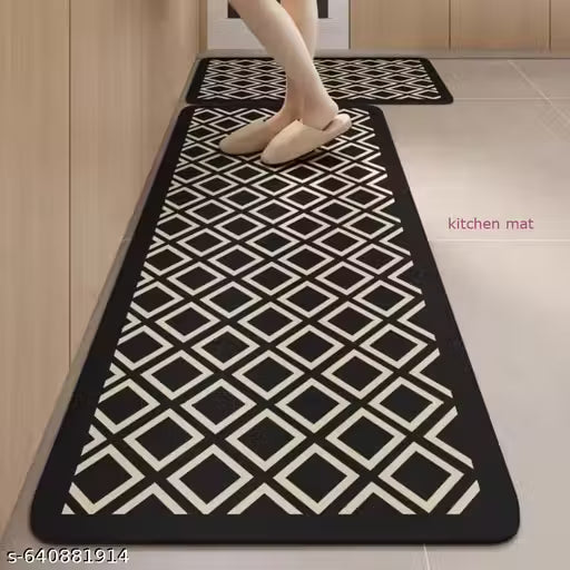 Kitchen Mats for Floor Set of 2 Pcs, Non-Skid, Soft Absorbent, Standing Desk Rugs for Kitchen, Laundry, and Hallway - (120 * 40 cm, 40 * 60 cm)