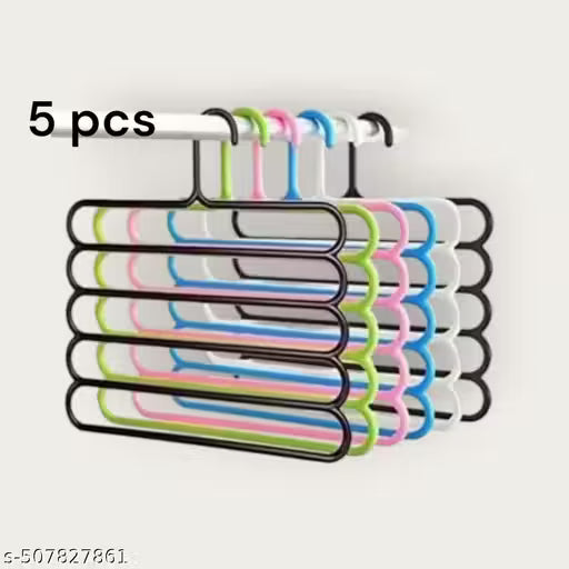 5 Piece Plastic Multi-Purpose Hangers for Wardrobe