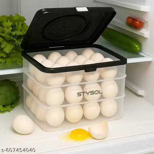 Stysol 36 Grids Plastic Egg Storage Box with Lid Egg Tray Box Holder for Refrigerator Useful for Home, Kitchen & Poultry