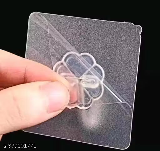 New Walls Hooks & Wall Hanger Without Drilling, Adhesive Wall Transparent Hooks for Wall Heavy Duty Extra Strong, Nail Free, No Need Drilling, Hanging, Barthroom & Kitchen Accessories, Office (Pack of 10)
