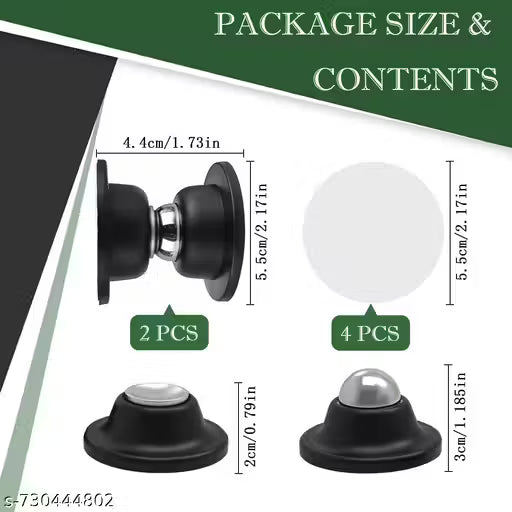 Heavy Duty Magnetic Door Stopper Kit | No Drill Wall & Floor Mount | Adjustable Silicone Door Stopper Set | Windproof, Anti-Collision & Wall Protector for Home