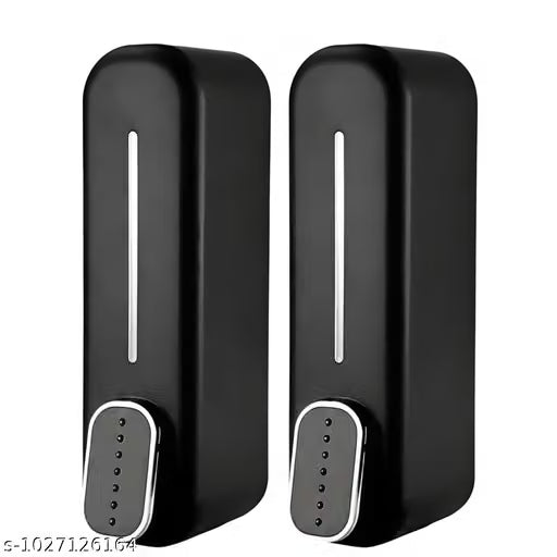 BUY 1 GET 1 FREE | Dolphin Black Wall Mounted Soap Dispenser | Premium Liquid Hand Wash, Shampoo & Sanitizer Dispenser | Refillable | Pack of 2