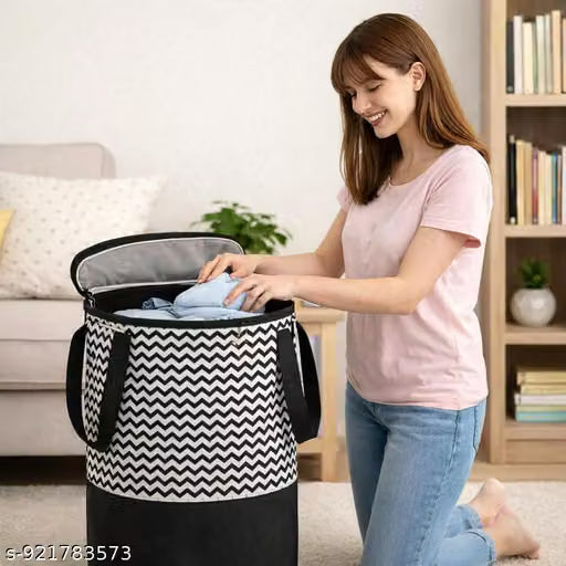 Waji Va 50 L Large Capacity – Clothes, Toys, Books, Foldable & Lightweight – Easy to store, Durable Fabric + Strong Handles, Zipper Closure for Dust Protection, Bright Colors – Perfect for Kids’ Room