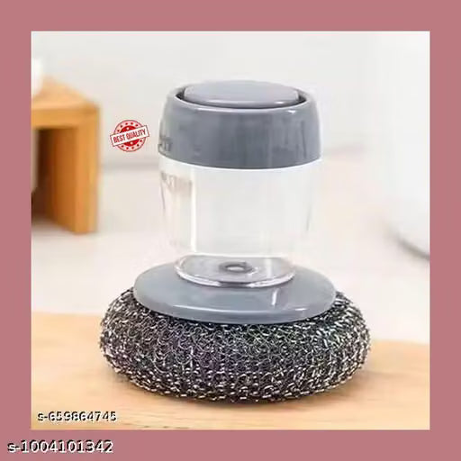 Tar Brush Dish Cleaning Brush with Liquid Dispensar Palm Dishes Pot, pan, Sink scrubbing Household soap Dispenser for Tool Dispensing wash Kitchen Utensils Scrubber(PACK OF 1)