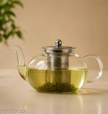 Glass Teapot with Infuser – Heat Resistant &nbsp;Tea Pot with Removable Strainer, Clear