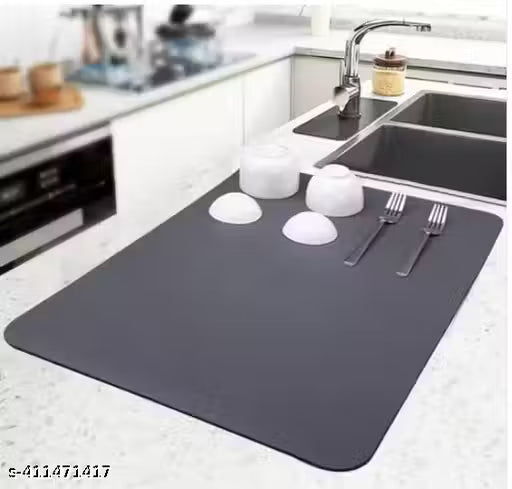 Silicone Dish Drying Mat for Kitchen | Water Absorbent Mat | Kitchen Mat for Wet Utensils | Dish Drying Mat | Water Absorbent mats for Kitchen Items (40 x 60 CM)