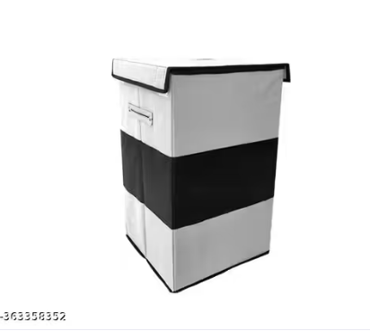 Crafty Craft 3 Line Grey Mix Black 75 L Laundry Basket for Clothes & Toys With Lid & Side Handles Durable Foldable and Collapsible Laundry storage Bag for Dirty Clothes